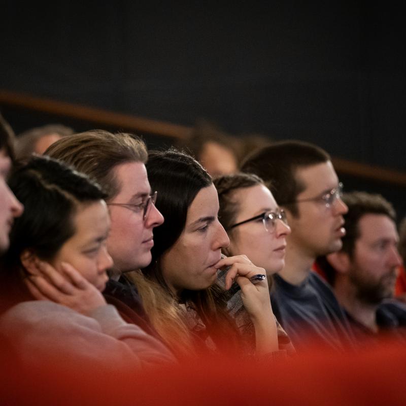audience listening to talk